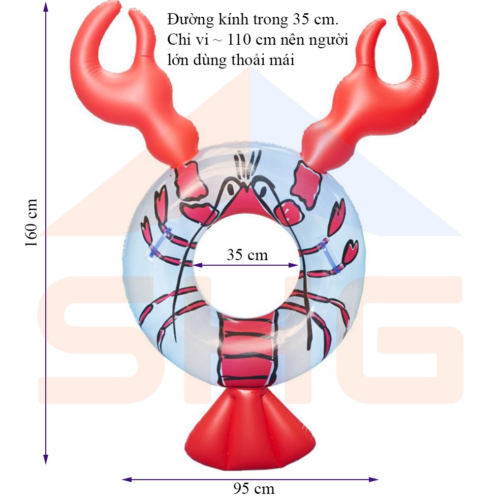 (MUA LẺ GIÁ SỈ) PHAO BƠI CAO CẤP, HÌNH TÔM HÙM SIÊU DÀI, ĐI CHƠI CHỤP HÌNH BAO ĐẸP