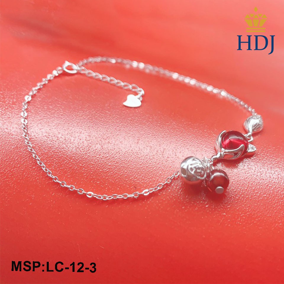 Lắc chân bạc nữ Hình Hồ ly phong thủy Đính đá sang trọng trang sức HDJ mã LC-12-3