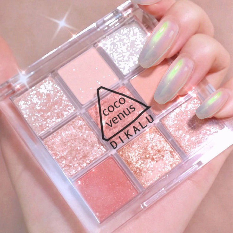Bảng Phấn Mắt Nhũ 9 Ô Vuông Dikalu Baby BB1 senabeauty