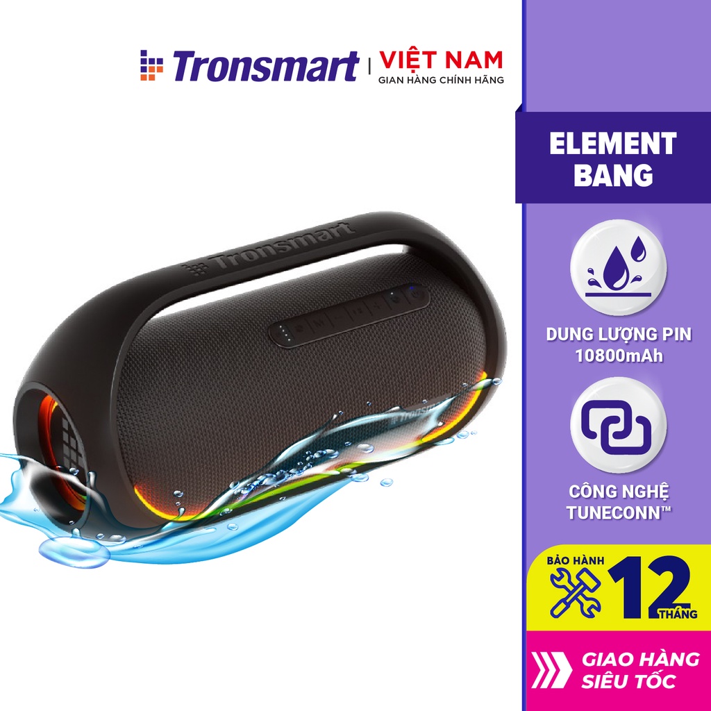 Loa bluetooth TRONSMART BANG Công suất 60W, Đèn led RGB theo nhịp -  Công nghệ TuneConn, SoundPulse - 8 hiệu ứng EQ