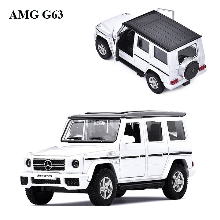 Mô hình xe ô tô Mercedes G63 AMG đồ chơi trẻ em hãng RMZ city tỉ lệ 1:36 xe bằng kim loại chạy cót