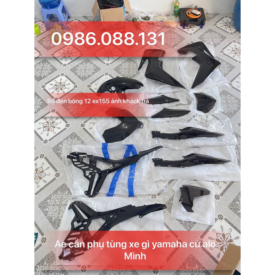 Bộ dàn áo 12 món đen bóng ex155 zin chính hãng