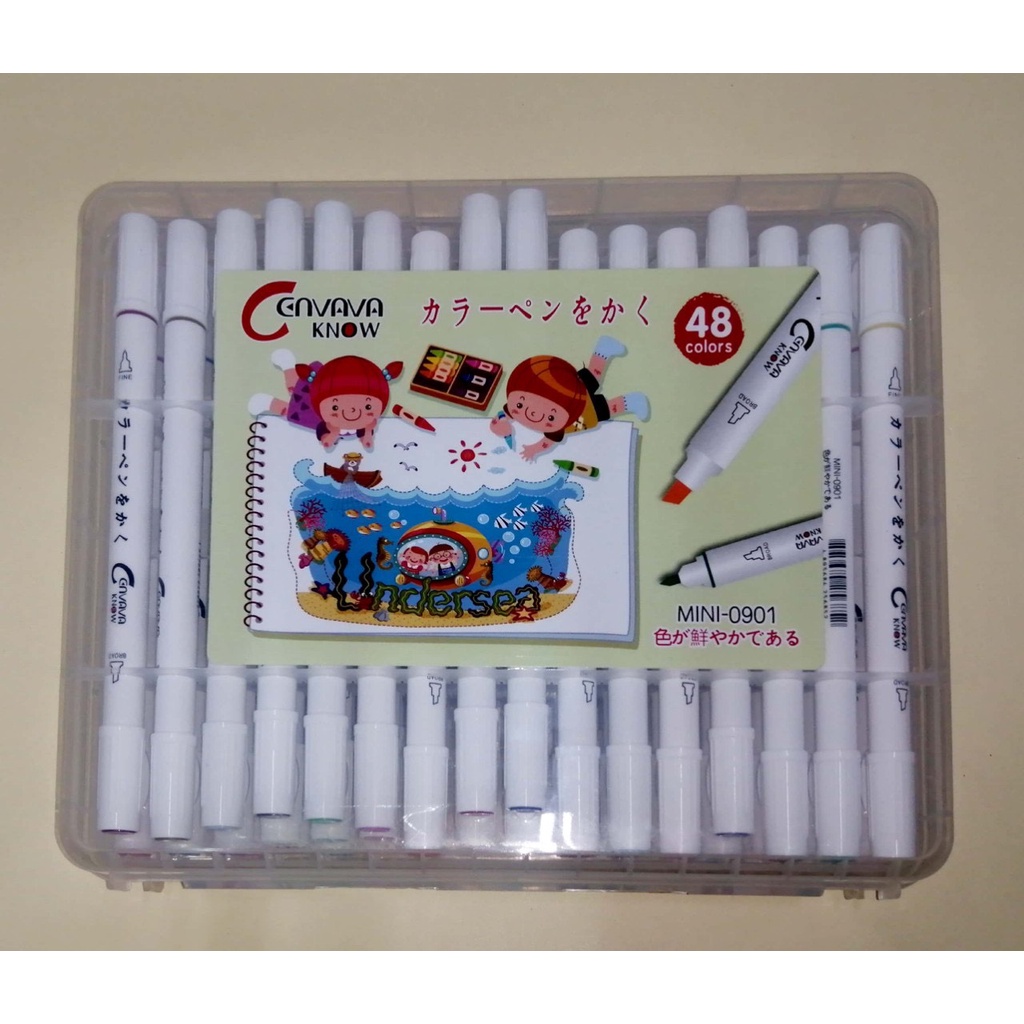 Bút Vẽ Marker Mike 2 Đầu Cenvava, 12-18-24-36 Màu, Bút Màu Sắc Tươi Sáng, Hộp Đựng Tiện Lợi.