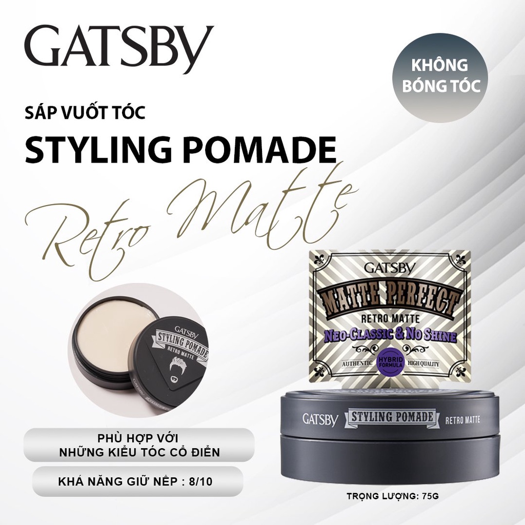 Pome was tạo kiểu tóc  giúp bạn tạo kiểu tóc Edgy Quiff mạnh mẽ, tạo và giữ độ phồng cho tóc 75g-Indonesia