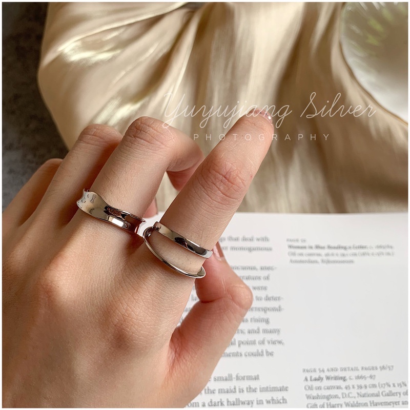 Set nhẫn trơn thiết kế đơn giản dành cho nữ N8 nhẫn nữ mạ bạc tự điều chỉnh Shela.accessories