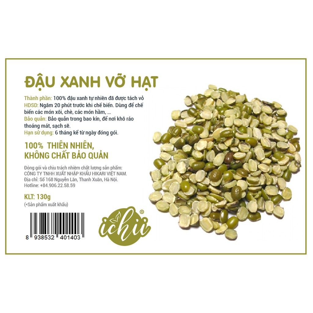 Đậu xanh xay vỡ đôi có vỏ loại A (1kg) Đại lý gạo Bà Tám