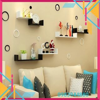 Bộ 1 thanh kệ treo tường chữ u 60cm× 20cm gỗ lõi xanh thái lan