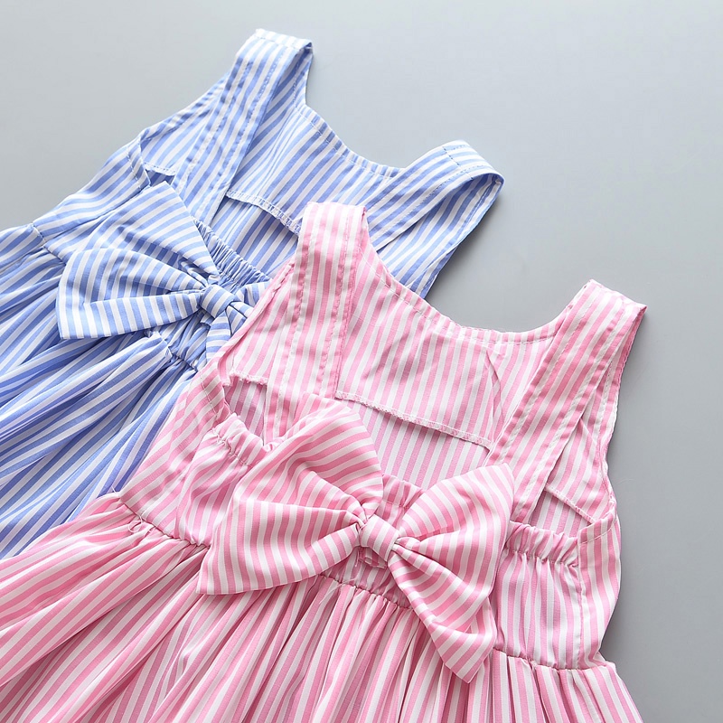 BEAR LEADER Set Đồ Mùa Hè 2023 Gồm Áo Kẻ Sọc + Quần Có Thắt Nơ Dễ Thương Cho Bé Gái Sơ Sinh