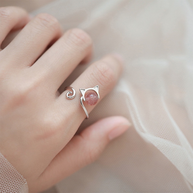 Nhẫn nữ dễ thương Nhật Bản và Hàn Quốc nhẫn nữ pha lê mở