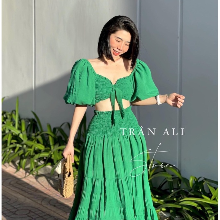 [Maxi] Sét maxi đi biển nhún xoè