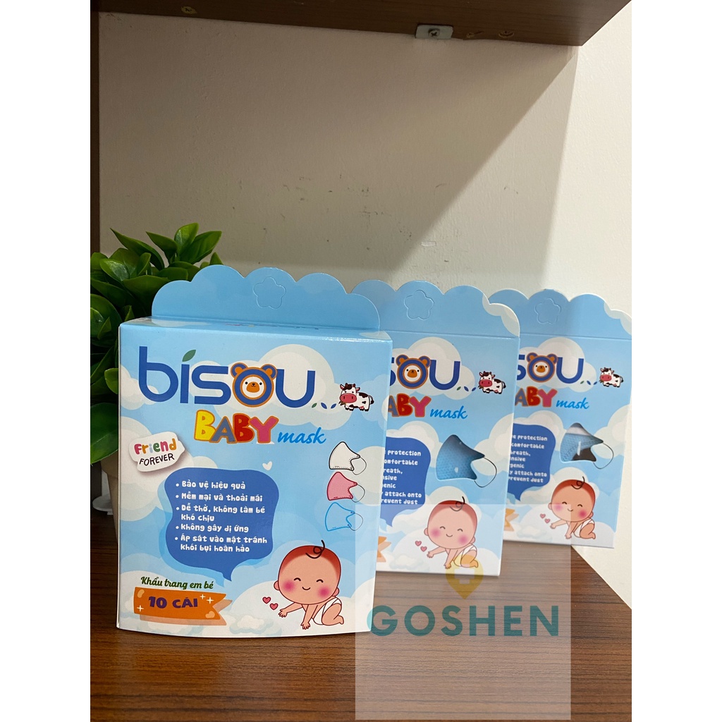 1 Hộp 10 cái Khẩu Trang Y Tế Trẻ em Bisou Baby Kháng Khuẩn, Bảo Vệ Hiệu Quả, Đạt tiêu chuẩn kiểm định | BigBuy360 - bigbuy360.vn