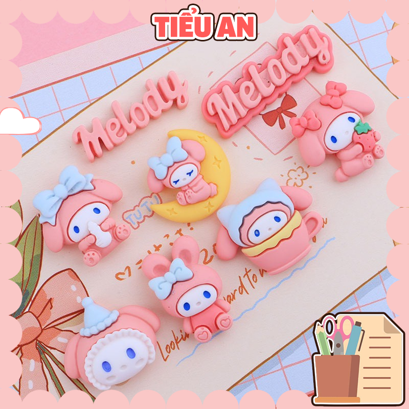 Charm (C579) slime/ Dụng Cụ Charm Trang Trí [Ko Keo &amp; Nút] Hình Bé Thỏ Hồng Nhiều Kiểu Dáng