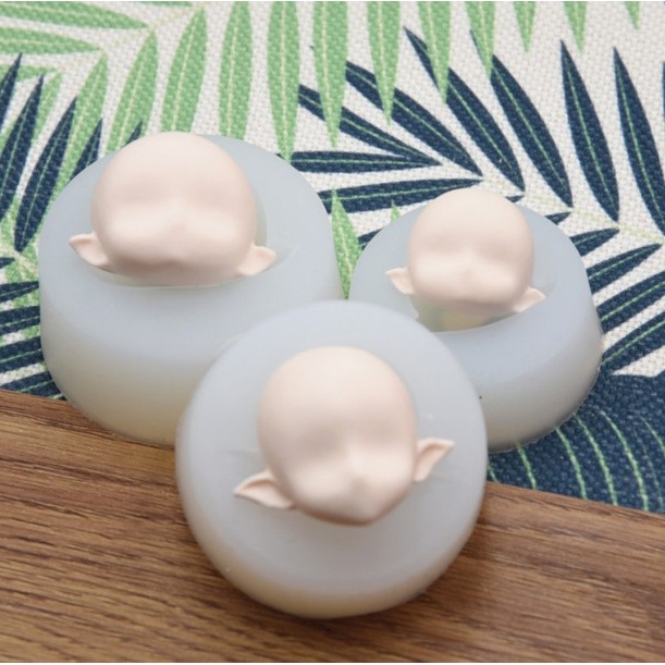 Khuôn mặt yêu tinh 3 size chất liệu silicone trong dẻo dùng nặn tượng đất sét chibi,doll, mô hình, figure