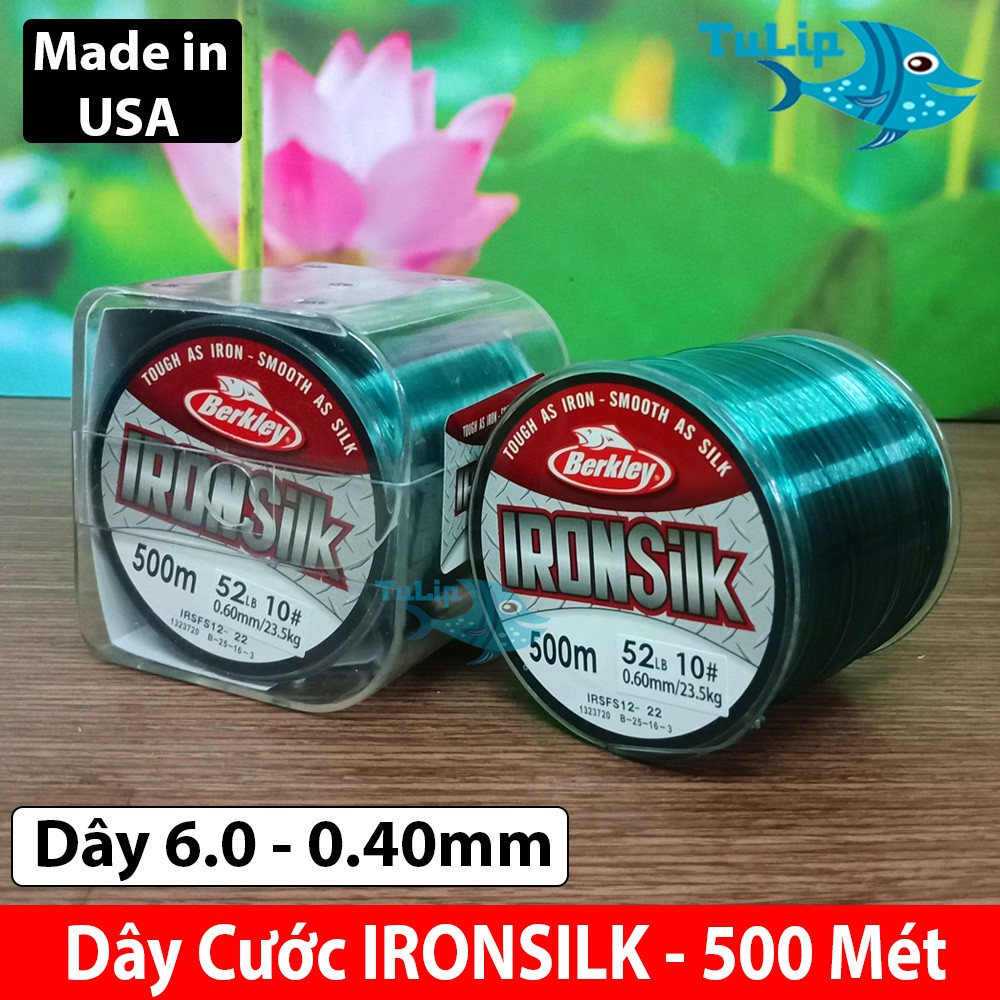 Dây Cước Câu Cá Siêu Bền 500 Mét IRONSILK - XUẤT XỨ MỸ - Đủ Size: 5.0 - 6.0 - 7.0 - 8.0 - 9.0 - 10