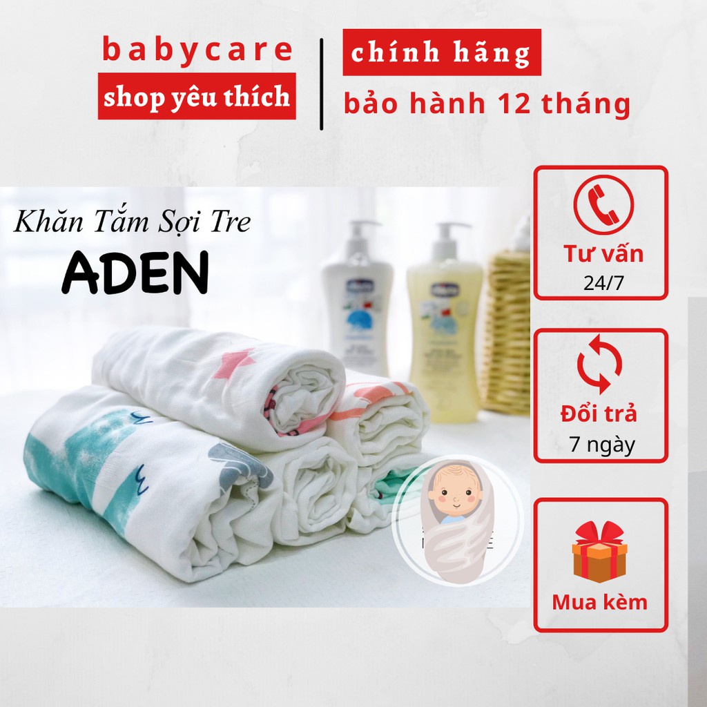 { Chính hãng} Khăn tắm Adens sợi tre 4 lớp mịn màng