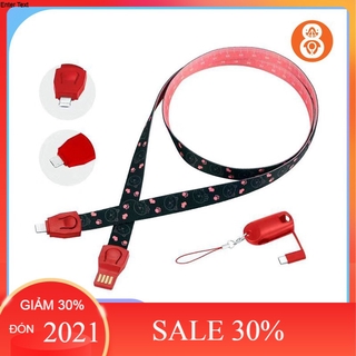 CÁP SẠC ĐIỆN THOẠI KIÊM DÂY ĐEO THẺ KIÊM THƯỚC ĐO CHO HỌC SINH, SINH VIÊN VÀ NHÂN VIÊN VĂN PHÒNG