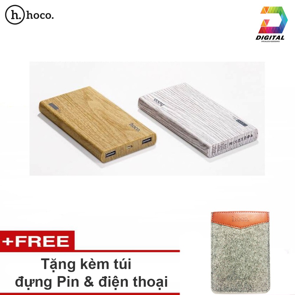 Pin Sạc Dự Phòng Hoco 13000mAh Wood Grain Chính Hãng