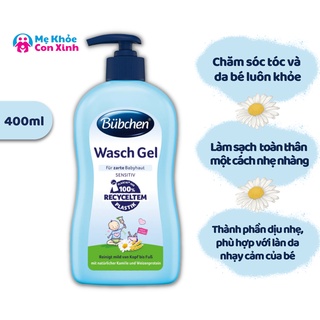 Sữa tắm gội cho trẻ sơ sinh bubchen wash gel 400ml
