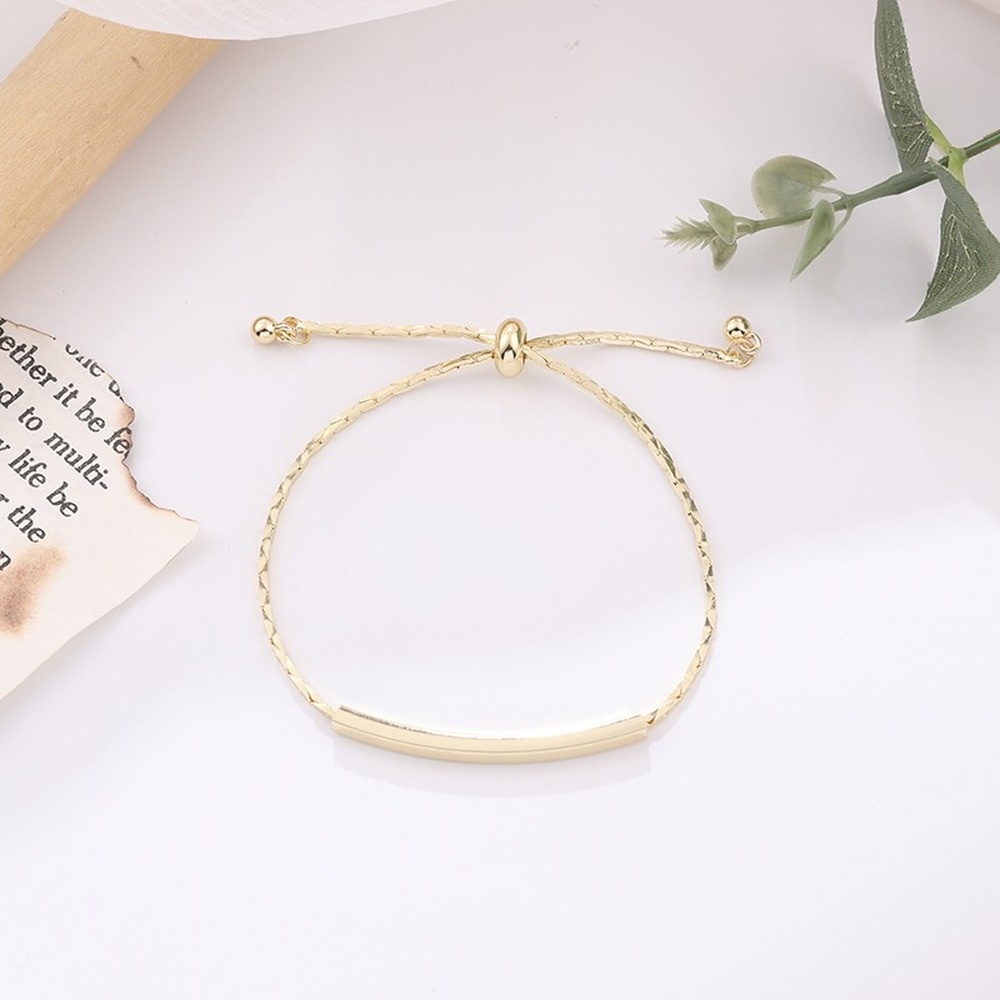 Vòng Tay Dạng Xích Rắn Màu Vàng Thiết Kế Đơn Giản Có Thể Điều Chỉnh Cho Nữ