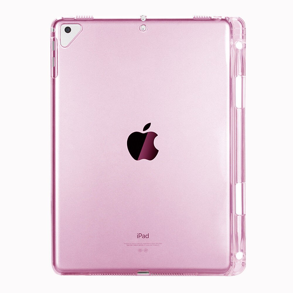 Ốp Lưng Silicone Mềm Trong Suốt Có Giá Đỡ Bút Cảm Ứng Cho Apple Ipad Air 3 10.5 A2123 A2153 A2152