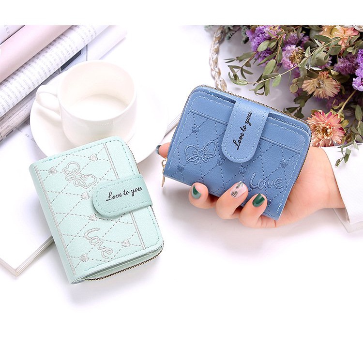 Ví nữ cầm tay LOVE yêu thương gấp gọn nhiều ngăn tiện dụng HX156