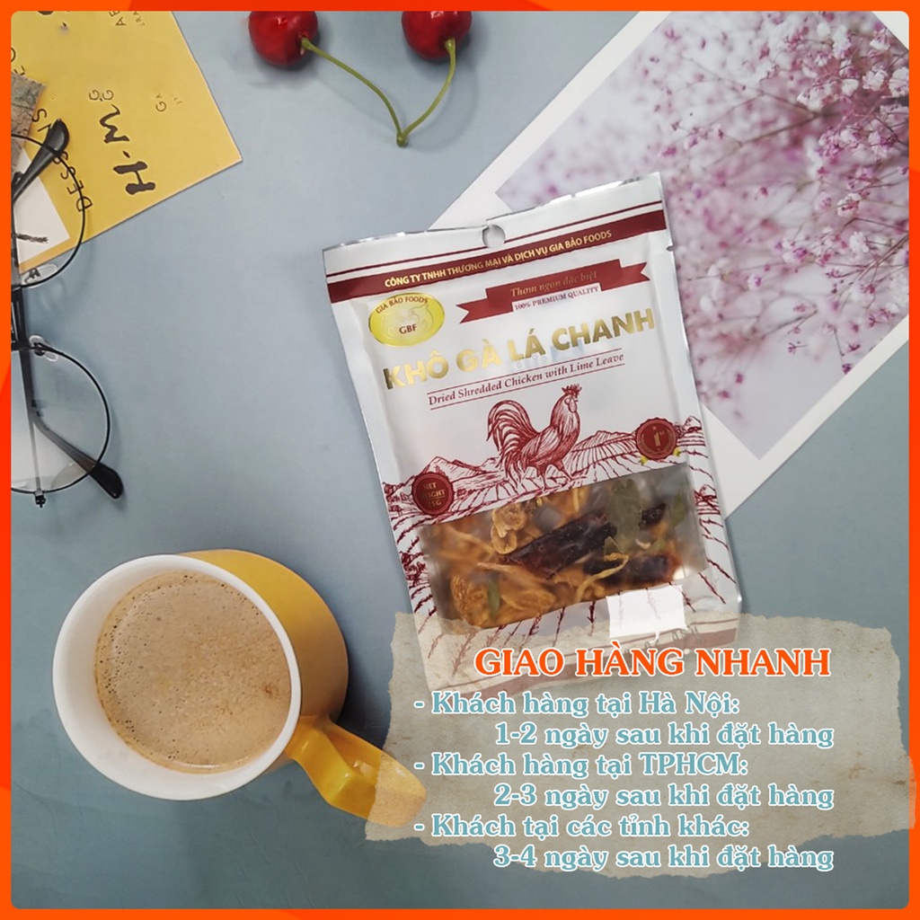Khô gà lá chanh loại 1 gói 50g, gà khô lá chanh đồ ăn vặt Torao Food | BigBuy360 - bigbuy360.vn