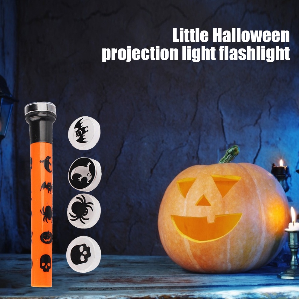 Đèn Pin Chiếu Hình Đầu Lâu Trang Trí Tiệc Halloween Cho Bé