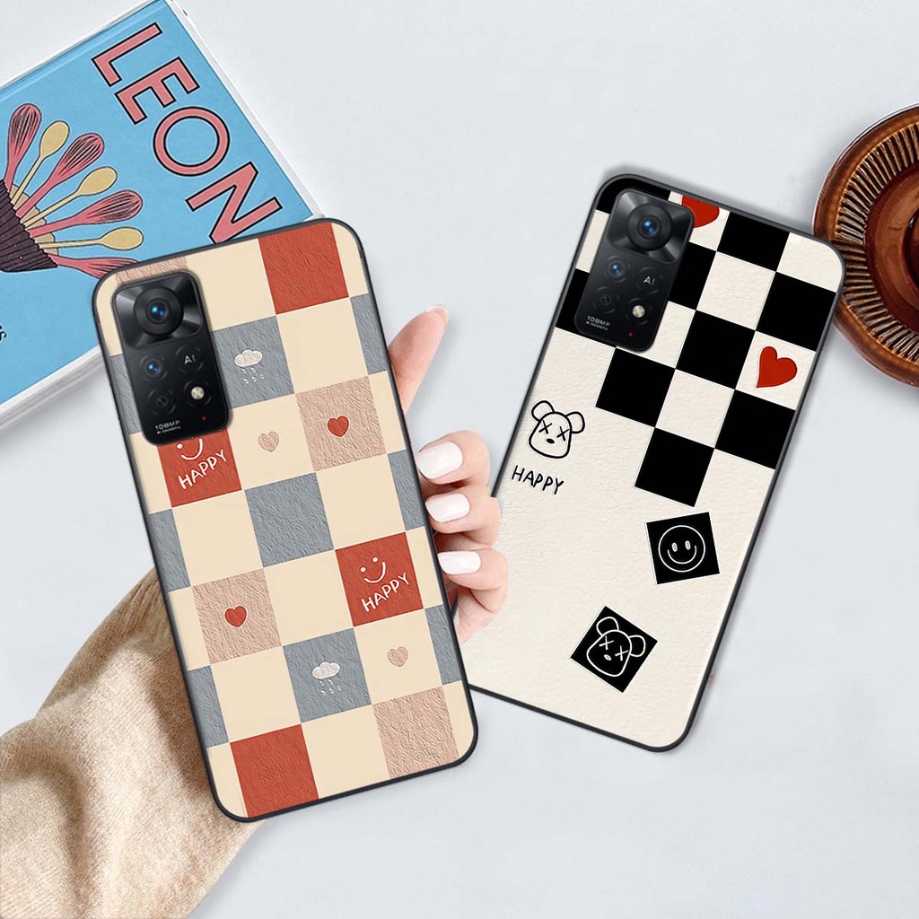 Ốp Xiaomi Redmi Note 11 4G  / Note 11S / Note 11 Pro 5G caro trái tim cá tính, thời trang siêu đẹp, siêu phong cách