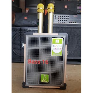 Loa kéo Karaoke Bluetooth SOK NE-318: Bass 16, Có 2 Micro không dây đi kèm