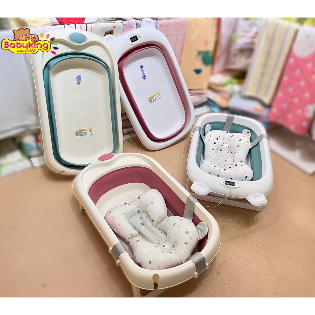 Thau tắm Gấp Gọn Cao Cấp cảm ứng nhiệt độ có phao tắm cho Bé Tiện Lợi Mang Theo du lịch