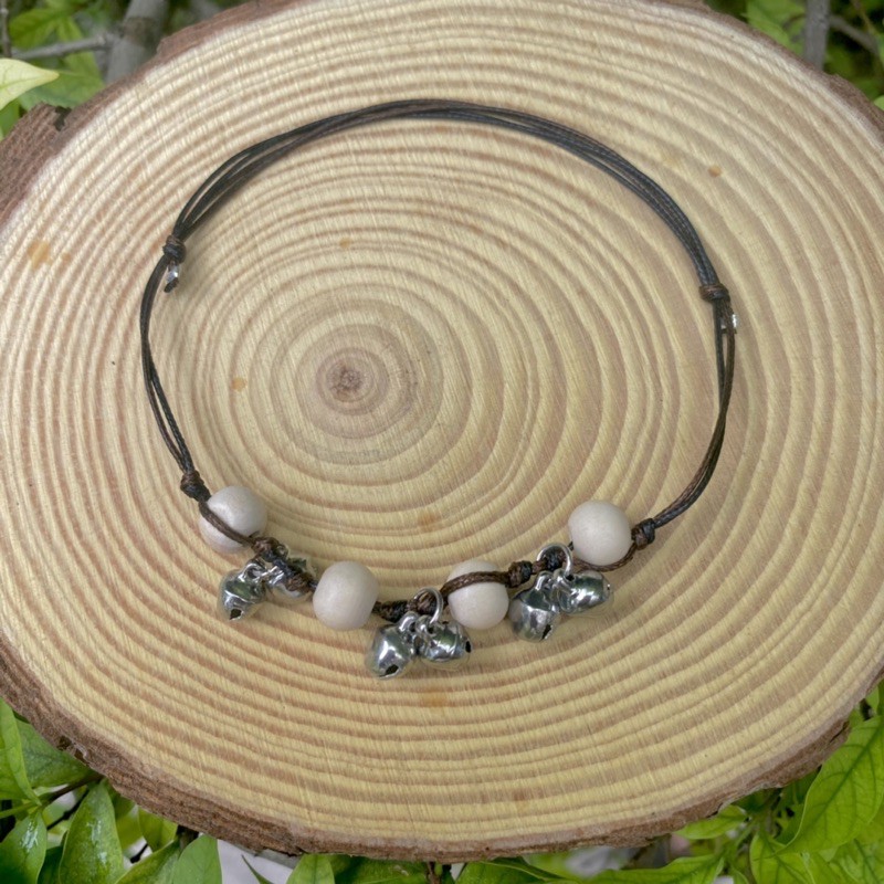 Handmade bell Anklet with wood beads - Lắc chân chuông hạt gỗ vintage | BigBuy360 - bigbuy360.vn