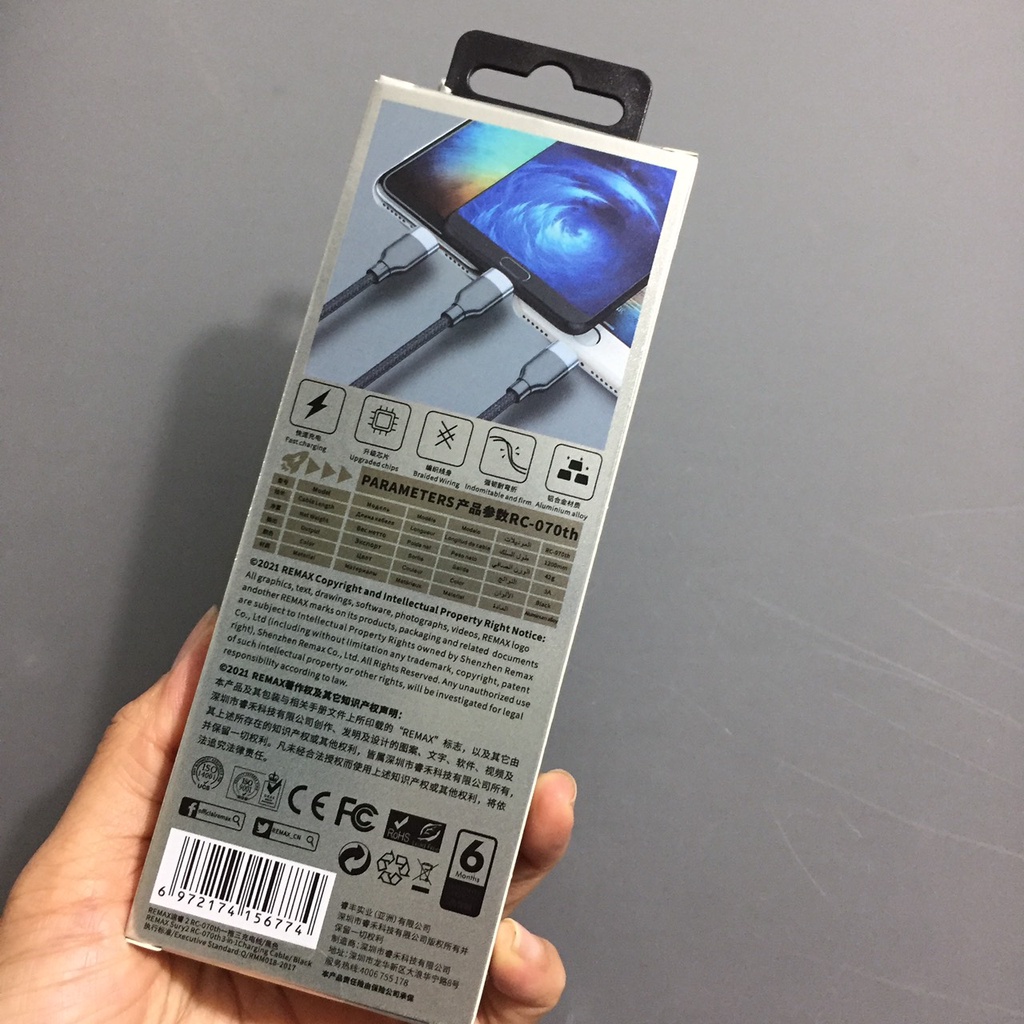Cáp sạc 3 đầu tổng output 3A Remax Sury 2 RC-070th (1.2m)
