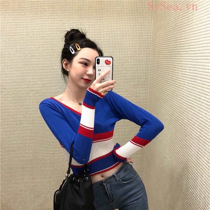 Áo tay dài cổ chữ V thời trang quyến rũ dành cho nữ