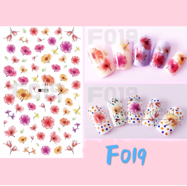 BỘ 2 TẤM STICKER DÁN MÓNG TAY FLOWER