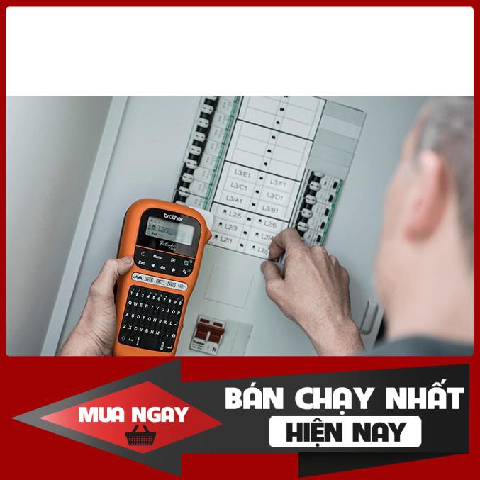 Máy in nhãn cầm tay Brother PT-E110 (Chính hãng) + Tặng kèm Adaptor (nguồn cắm điện 220V)