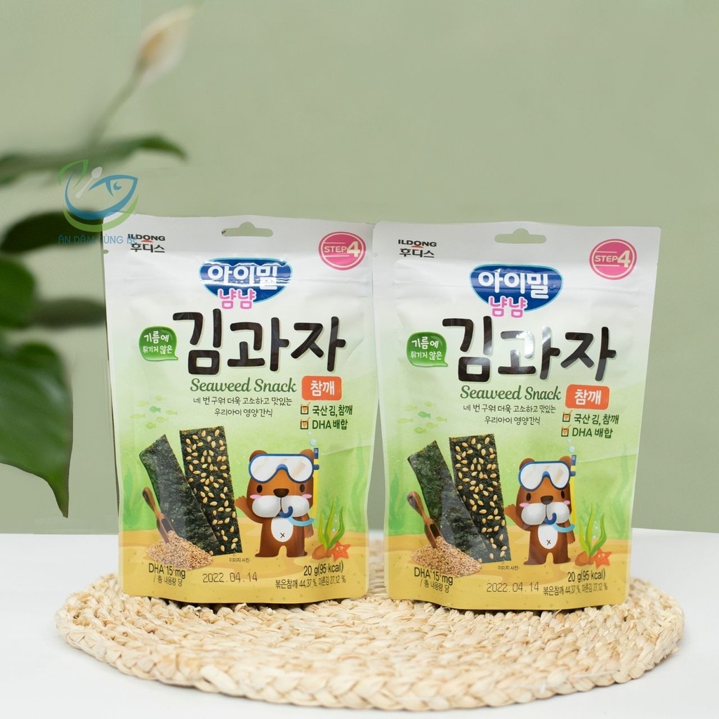 Snack rong biển miếng ăn liền Hàn Quốc hữu cơ cho bé ăn dặm ILDONG giòn ngon chính hãng 88011