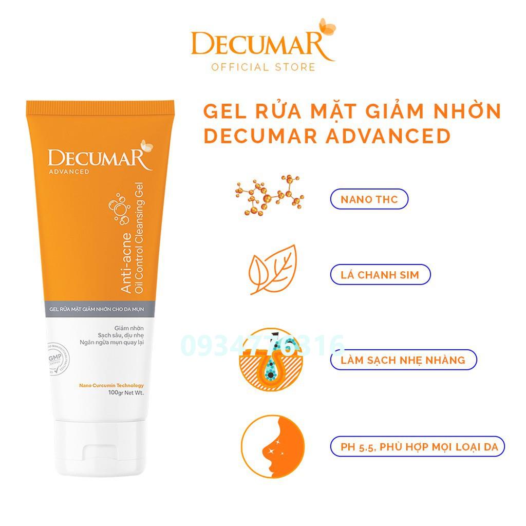 ✅ DECUMAR CLEANSING GEL [Tuýp 50g / 100g] - Gel rửa mặt Decumar Advanced Cleanser sạch nhờn, ngừa mụn