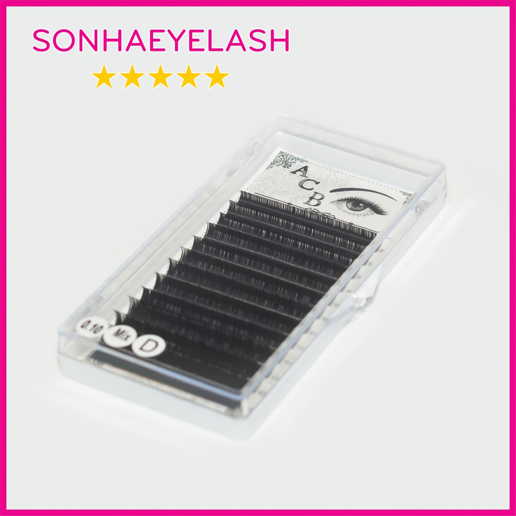 Mi khay mix độ cong C, D, CC 1 khay đủ size từ 8mm - 13mm, Sơn Hà eyelash chuyên sỉ lẻ dụng cụ mi