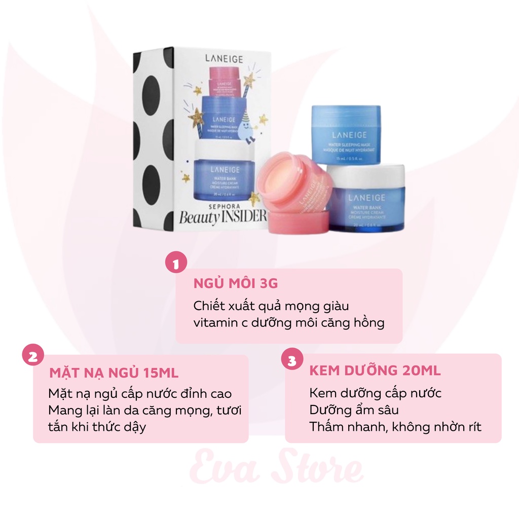 [Bill US/Sephora] Set Dưỡng Ẩm Laneige 3 Món Sephora Beauty Insider