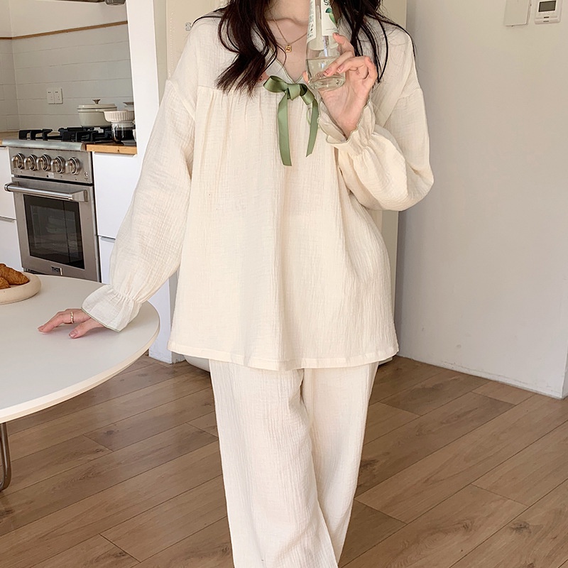 Bộ Đồ Ngủ Cotton Tay Dài Phong Cách Công Chúa Ngọt Ngào Thời Trang Xuân Thu 2022 Mới La102