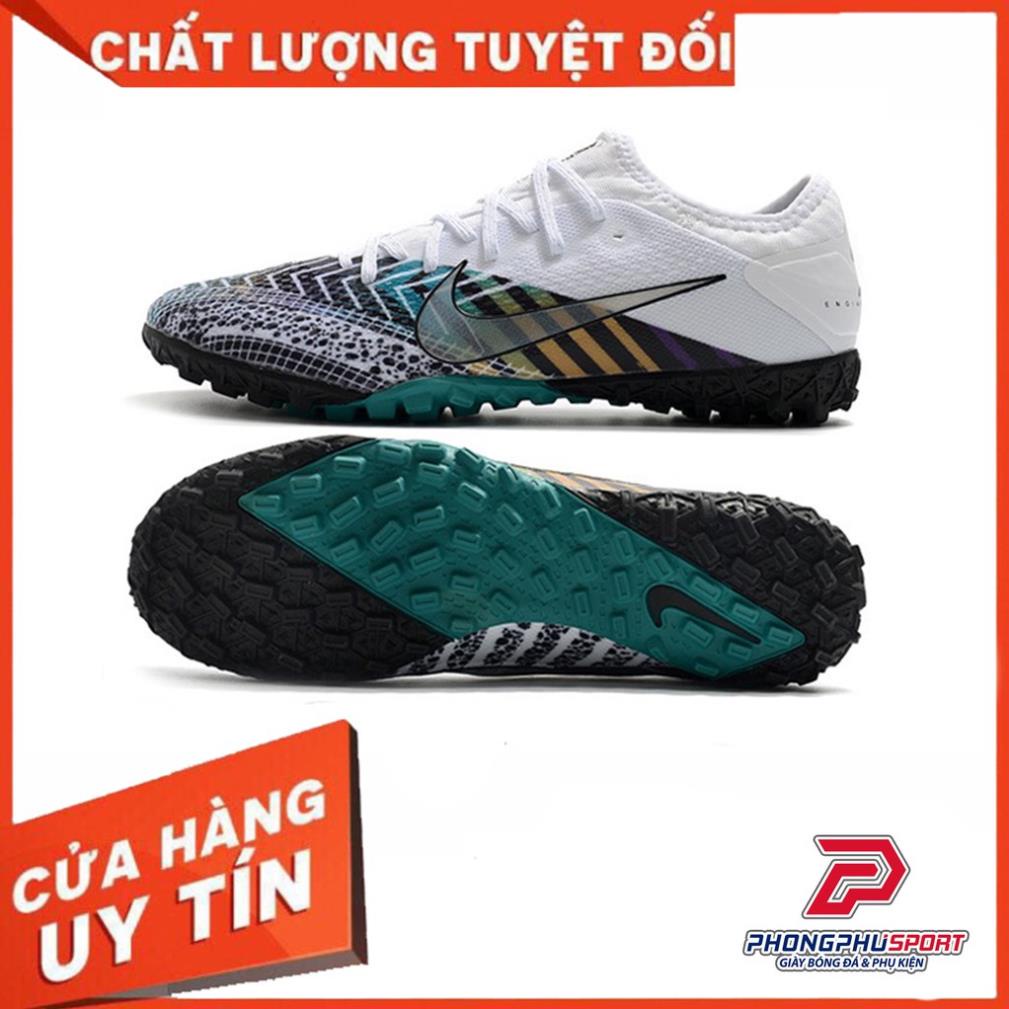 [ Ảnh thật ]Giày Đá Bóng Mercurial Vapor 13 Pro Trắng Đen Cổ Lửng TF l 