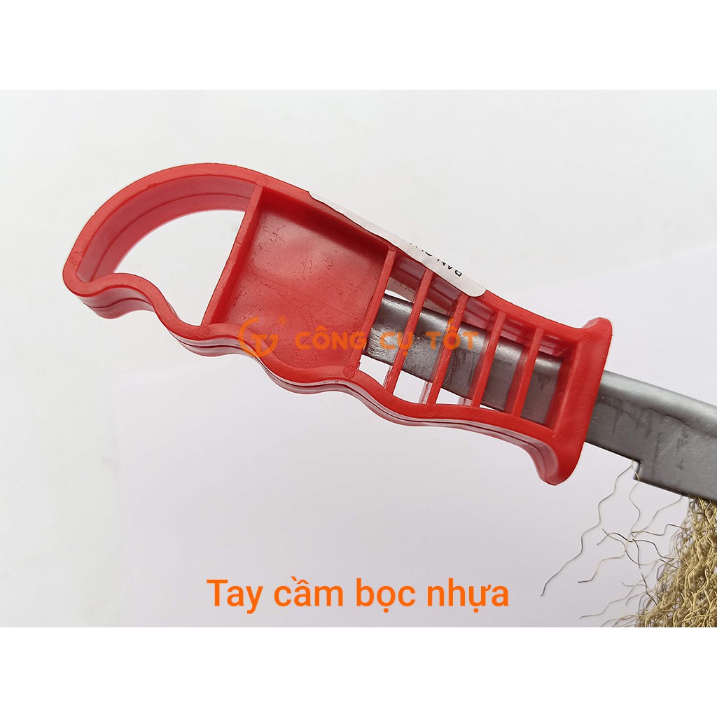 Bàn chải đảnh rỉ cán nhựa đỏ