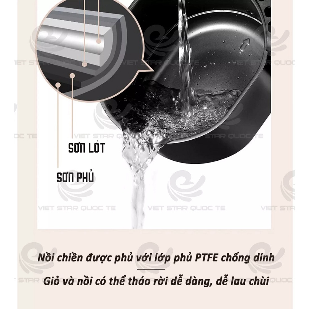 Nồi chiên không dầu điện tử Vietstar VS-502A Cao cấp, dung tích 6.5L, hẹn giờ 60phut - Sản phẩm chính hãng