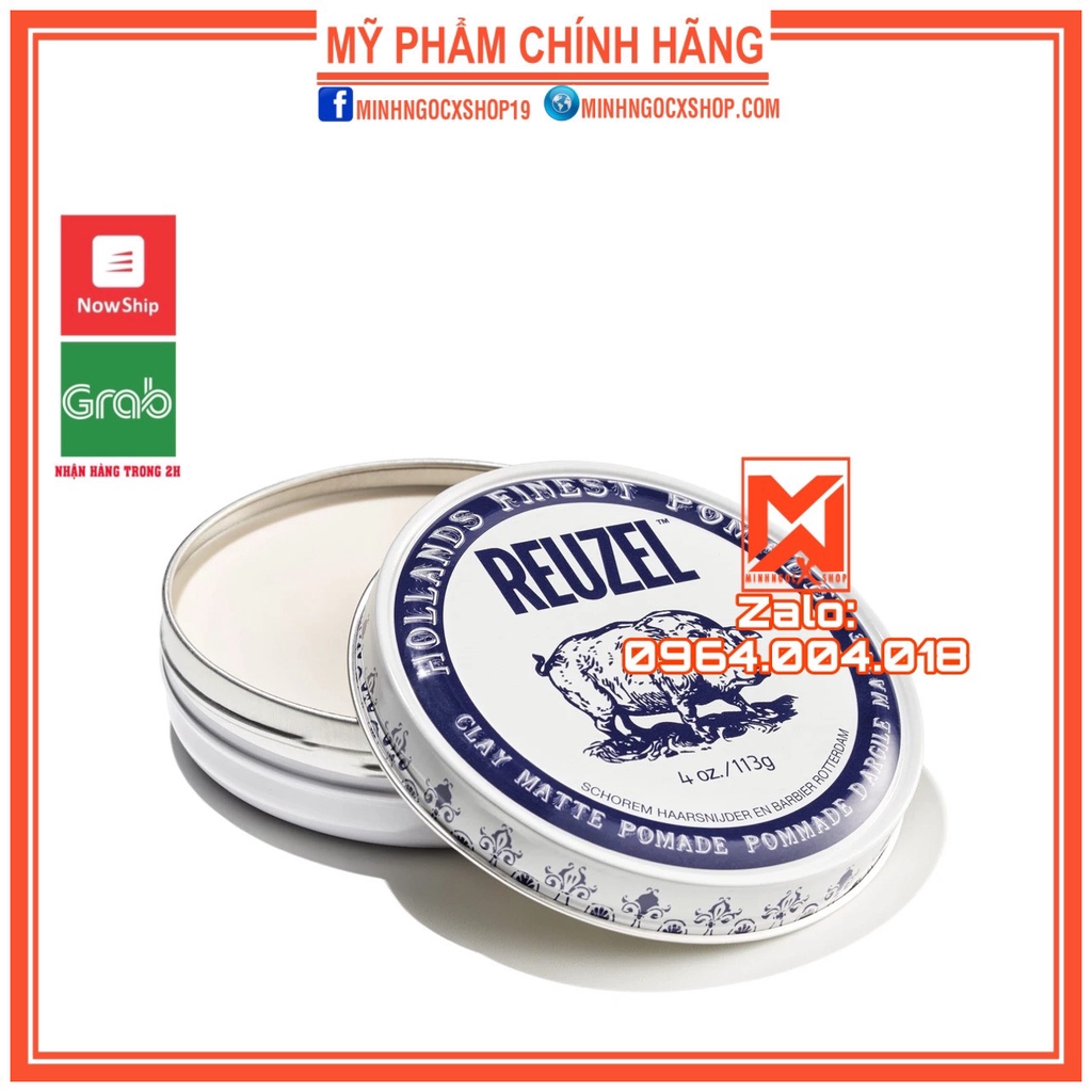 Sáp vuốt tóc REUZEL CLAY MATTE 35 - 113 - 340g chính hãng