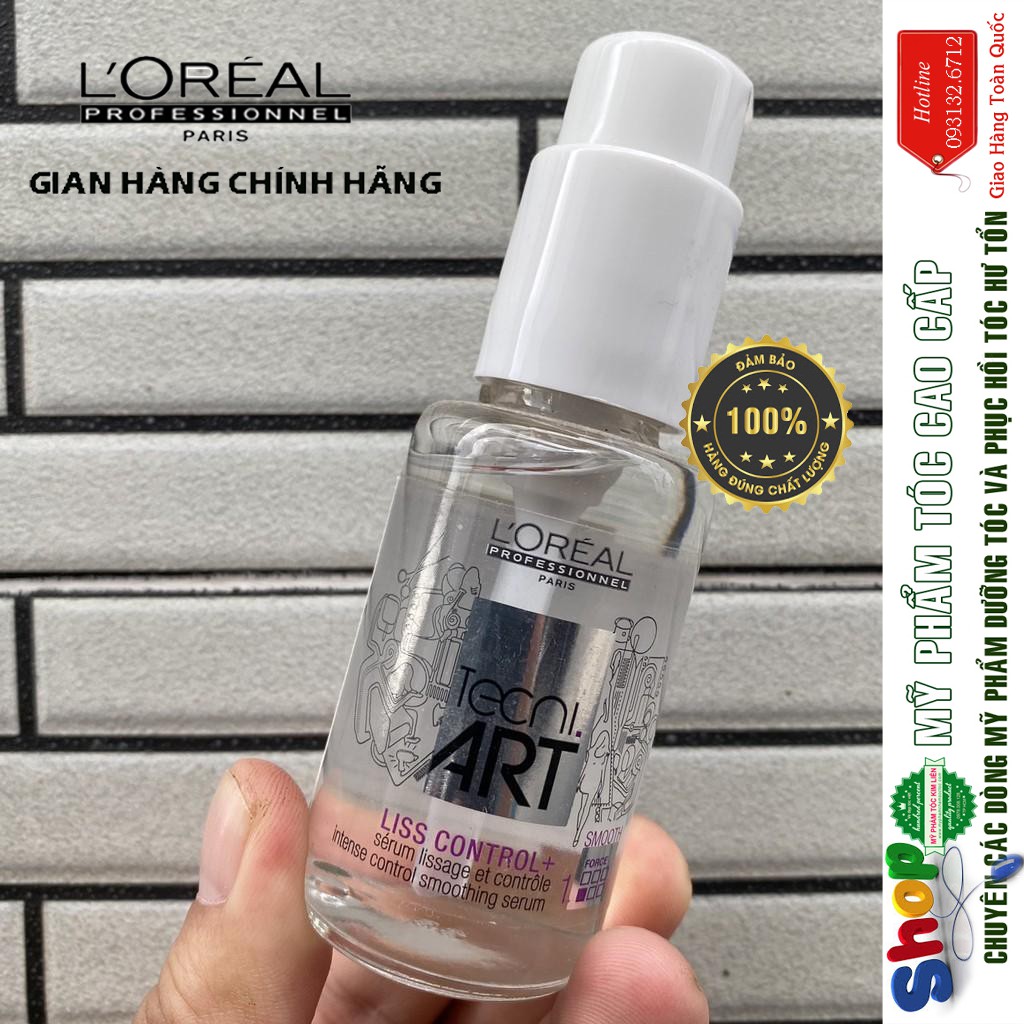 [L'oreal-chính hãng] Tinh dầu dưỡng tóc sáng bóng, chống rối TECNI.ART LISS CONTROL + L'oreal (Độ cứng: 1)