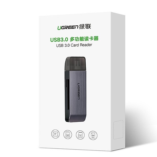 Đầu Đọc Thẻ Nhớ Đa Năng Chuẩn USB 3.0 Ugreen 50541 - SD TF CF MS - Hàng Chính Hãng