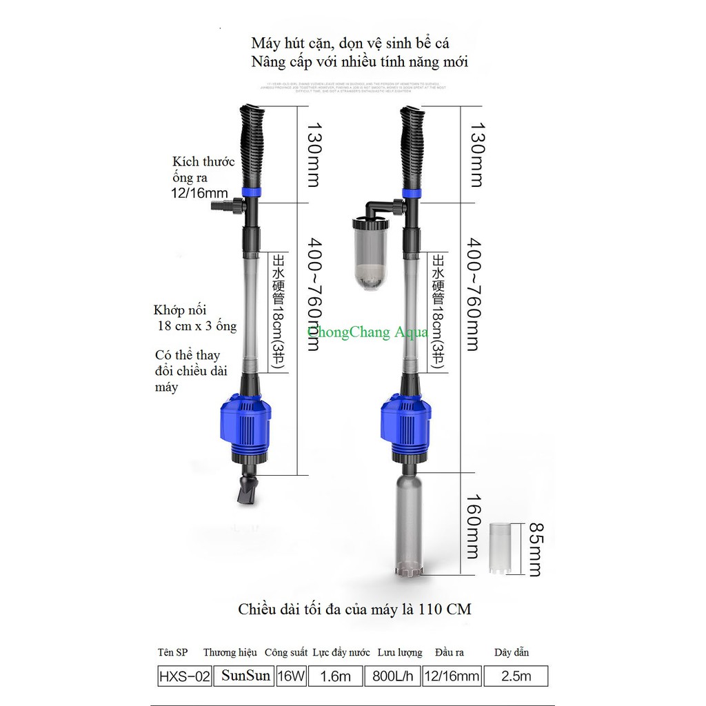 Máy Vệ Sinh Bể Cá HXS - 02