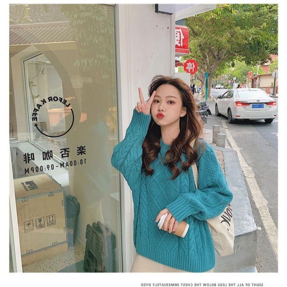 Áo len dệt kim dáng rộng thời trang thu đông cho nữ, áo Sweater