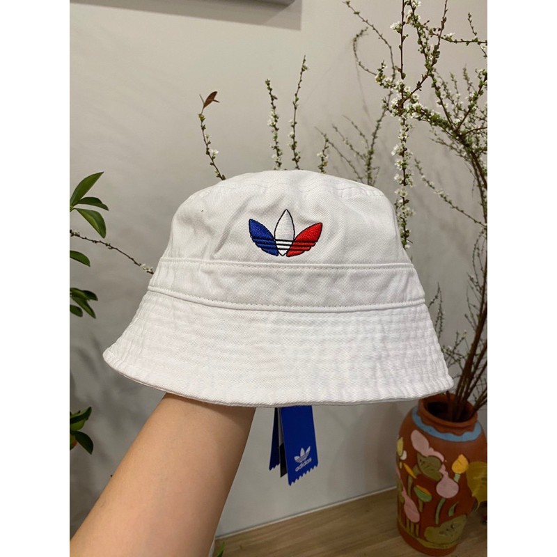 Mũ bucket Adidas 3 lá trắng đen 1-8 tuổi