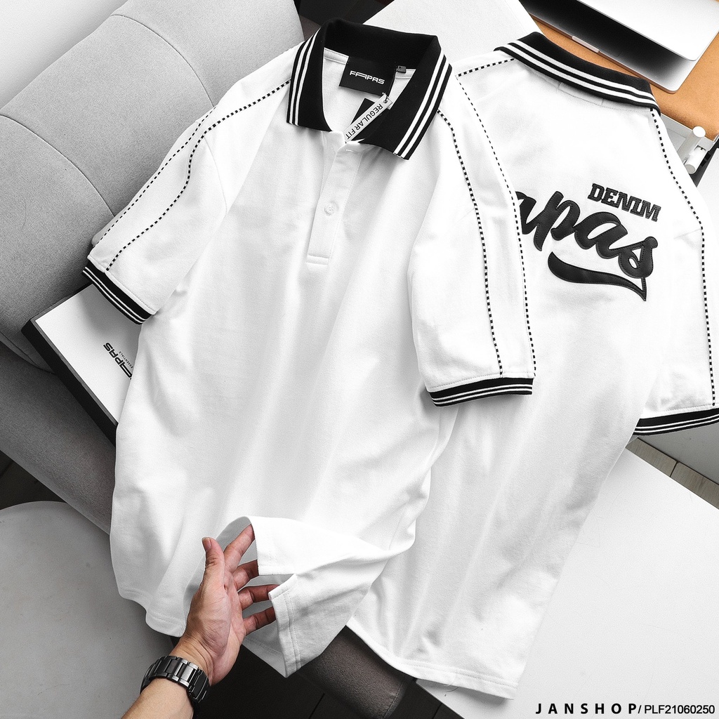 [Mã SRBACK010912 hoàn 20K xu đơn 50K] Áo Thun Polo Nam Fapas Basic Trắng Đen Đường Viền Cực Chất | BigBuy360 - bigbuy360.vn